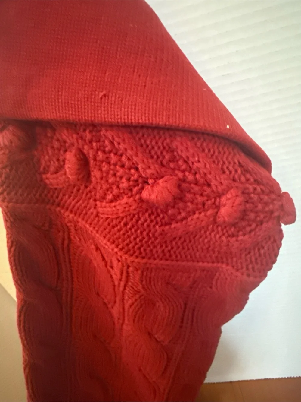 Pottery Barn cable Knit Extra Long 26” Christmas Stocking NWT